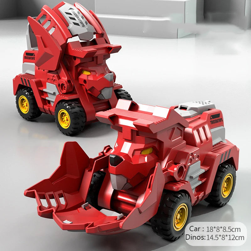 EZ 2 In 1 Transforming Dinosaur Car Deformation Toys Inertial Sliding Dino Automatic Transform Figures Robot Diecasts Toy Boys Gift