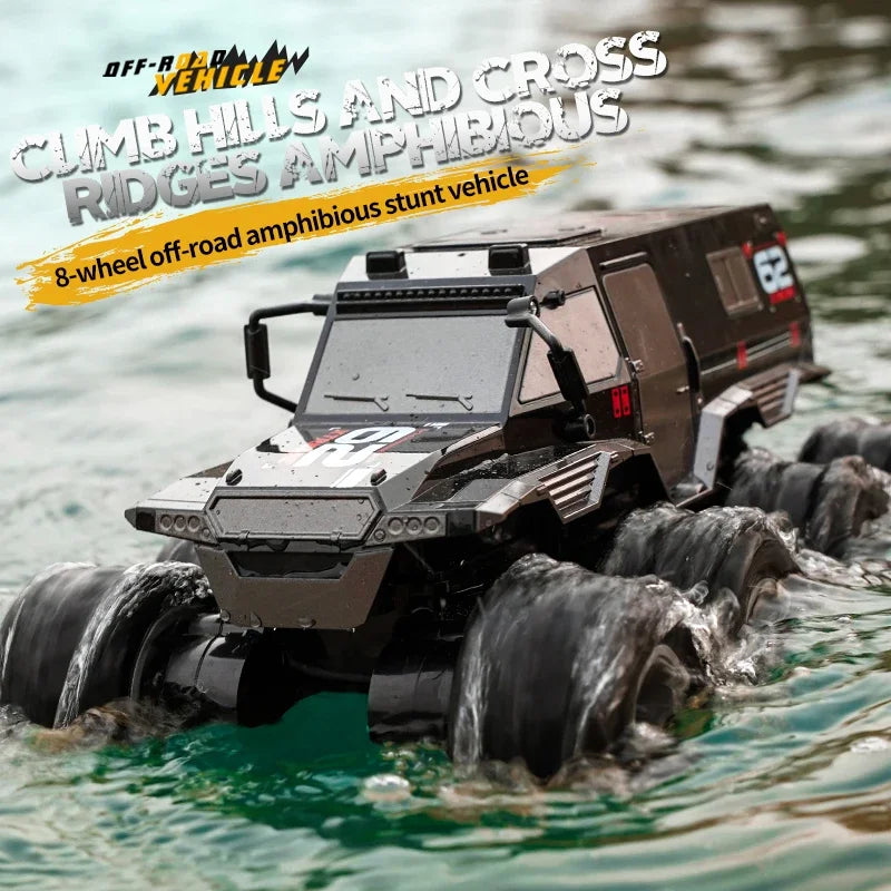EZ 8x8 RC Car 8WD Off-road Amphibious Stunt Vehicle 8-wheel Speed Racing Truck Waterproof Crawler 2.4G Remote Control Cars Toys