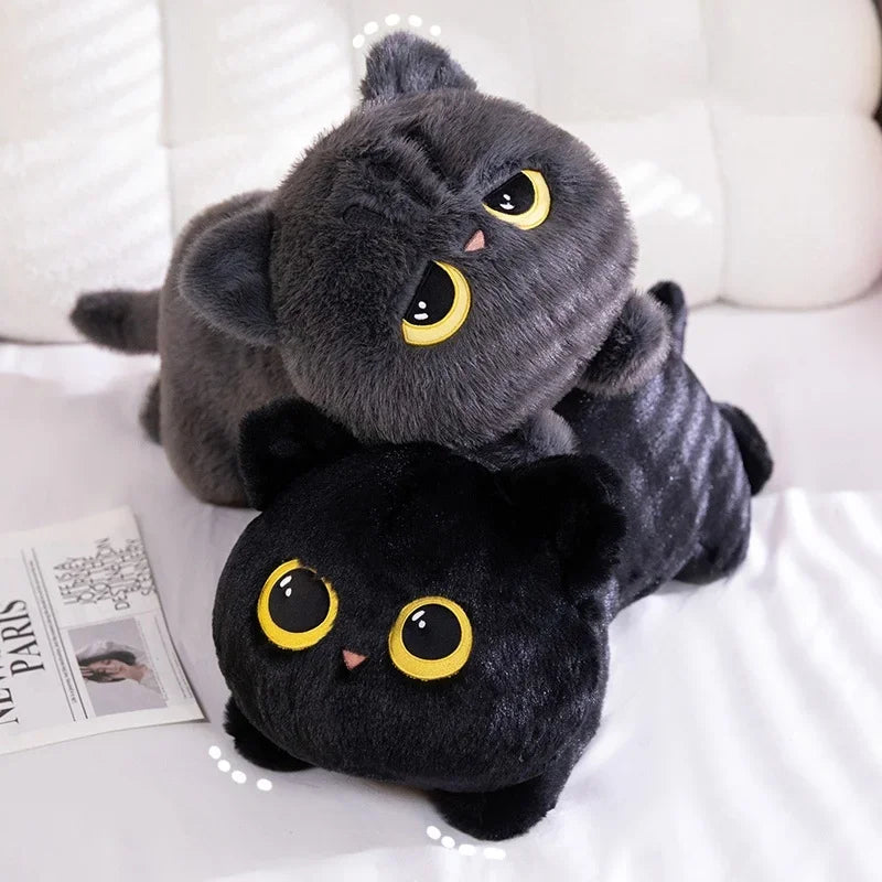 EZ New Cute Cat Lying Doll Plush Sofa Pillow Kawaii Cartoon Animal Gift Stuffed Toy Office Home Sleep Decor Valentine's Day