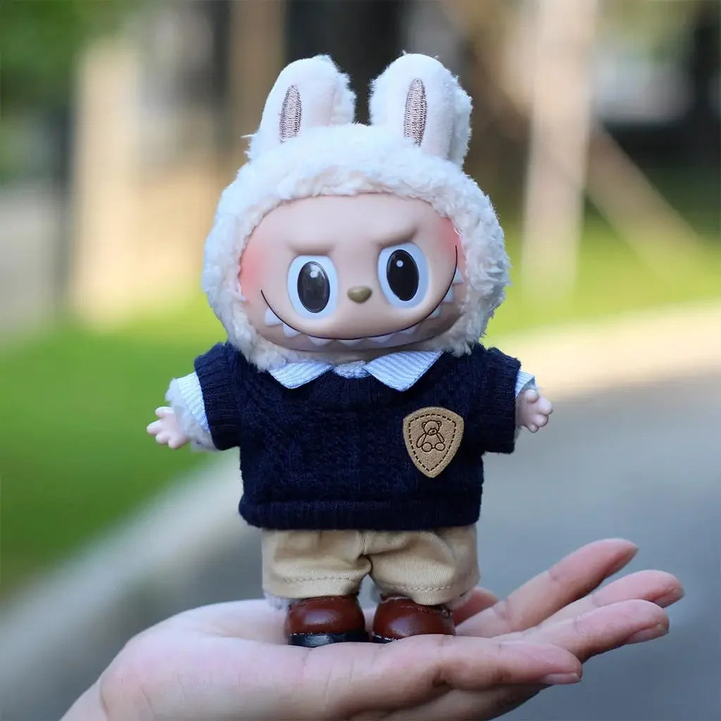 EZ 17cm Mini Plush Doll'S Clothes Outfit Accessories For Korea Kpop Exo Labubu Idol Travel suit sweater Clothing Gift