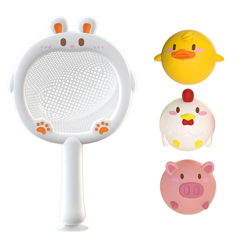 EZ Baby Cute Animals Bath Toy LED Light Up Toys Swimming Water Soft Rubber Float Induction Luminous Duck for Kids Play Funny Gifts