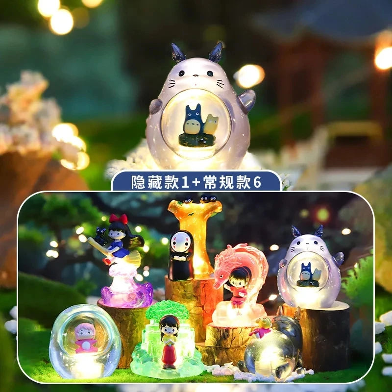 EZ Hayao Miyazaki's Elves Mysterious Blind Box Trendy Toy Desktop Ornaments Faceless Man Surprise Box Glowing Holiday Gift