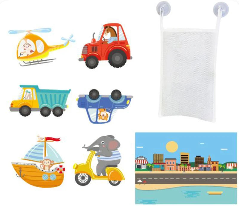 EZ Baby Toy Animal Bath Toys for Kids Soft EVA Paste Bathroom Toys Animal Cognitive Floating Water Toys for Boys Girls 2 to 4 Years
