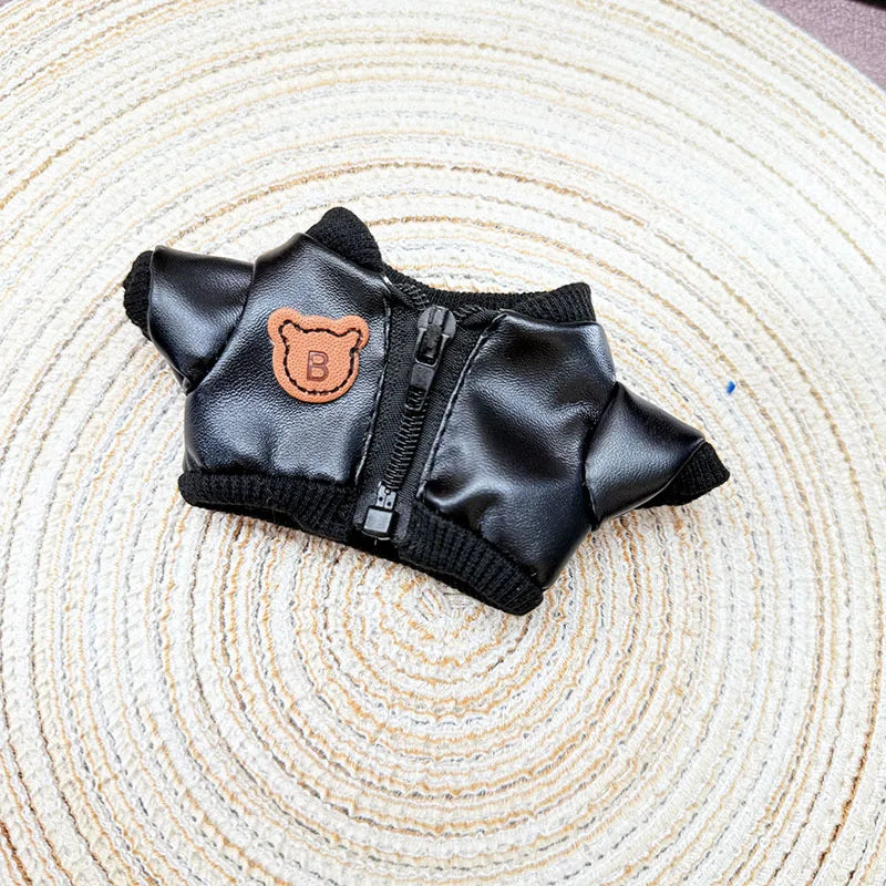 EZ Labubu Doll Clothes Plush Doll'S Clothes Cool And Sweet Leather Clothing Labubu I II Idol Dolls Sitting Party Accessories