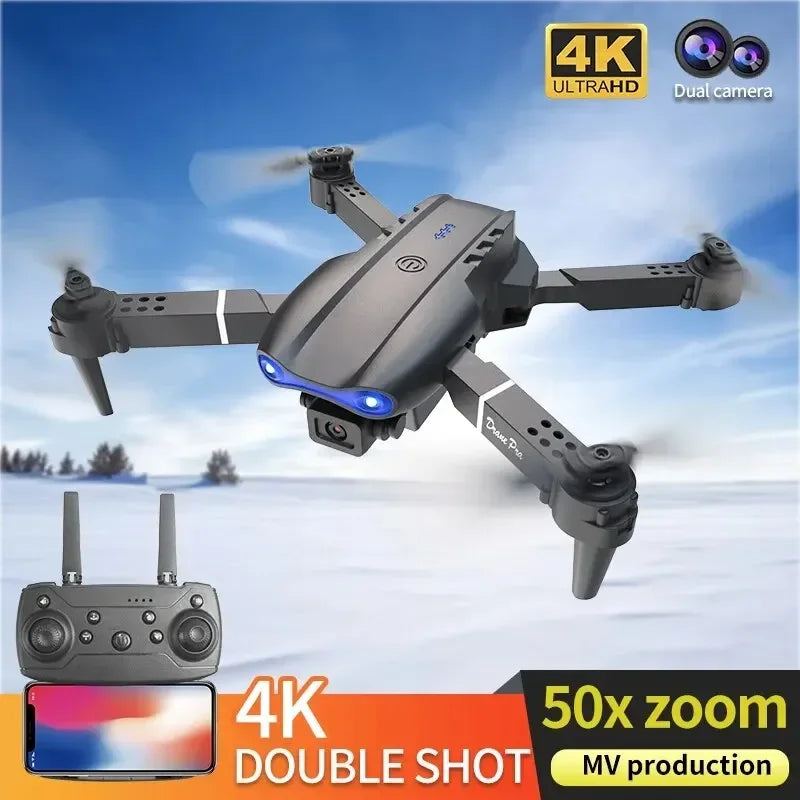 EZ 2024 E99Pro RC Drone 4K Professinal With 1080P Wide Angle HD Camera Foldable Helicopter WIFI FPV Height Hold Gift Toy