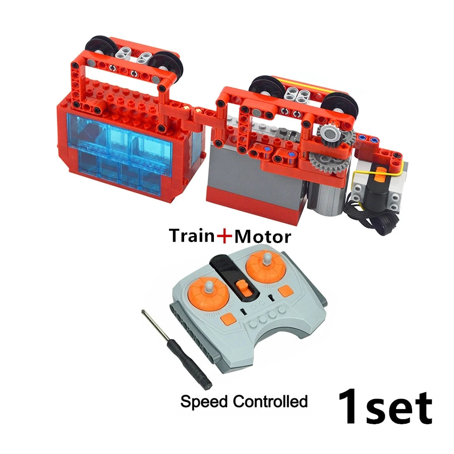 EZ Tracks City RC Technical Suspended Train Model MOC Building Blocks with PF Kit Plastic Monorail Creative Assembly Bricks Kid Toy