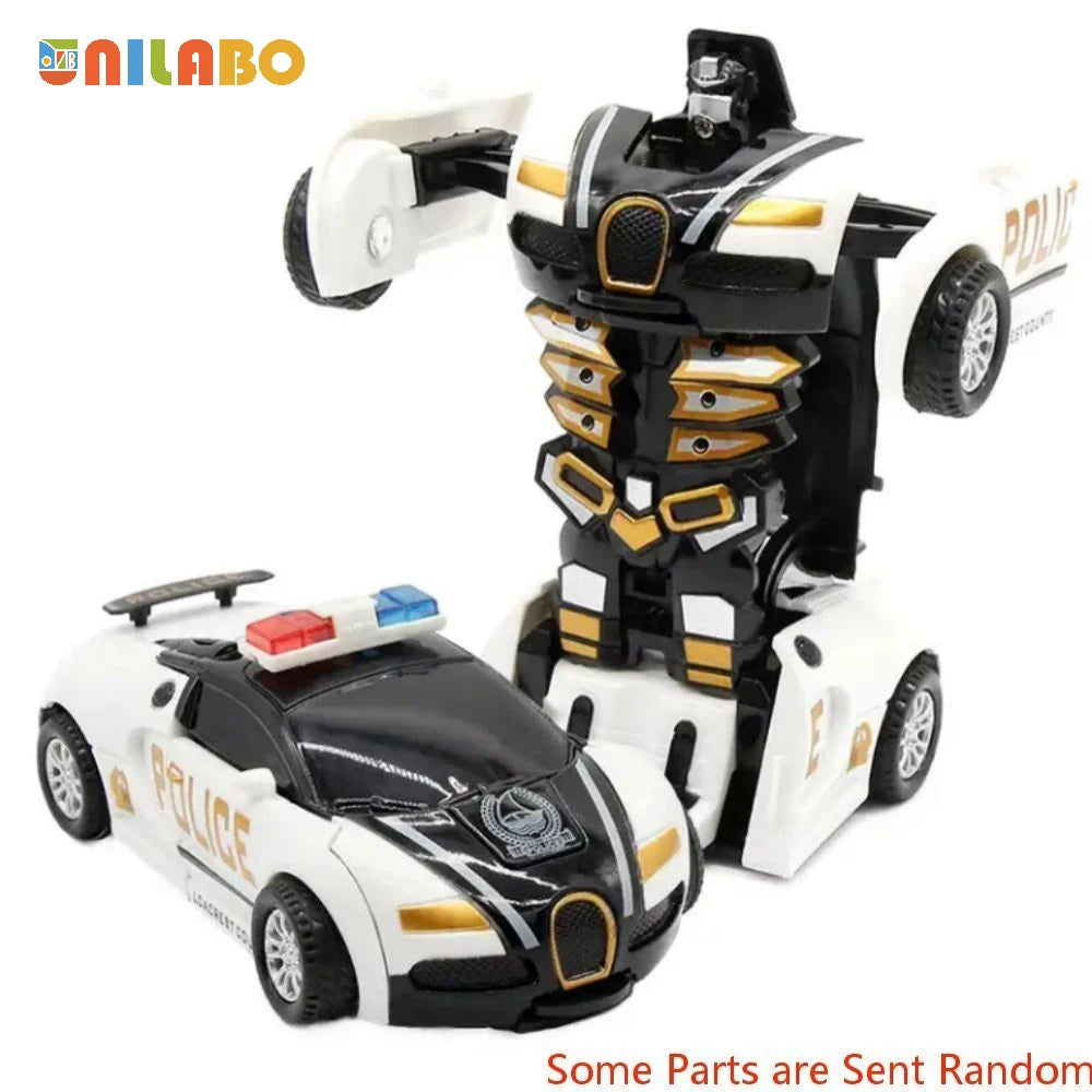 EZ Transformable Robot Sports Car Toys, No Batteries, Educational Kids Gift, Colorful Model Vehicle for Play Learning