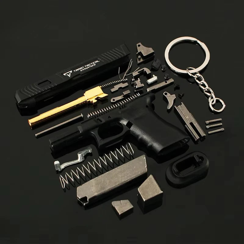 EZ 1:3 Semi Alloy G34 TTI Pistol Model Keychain Disassemble Mini Gun Toy Craft Bag Pendant for Chlidren Adults
