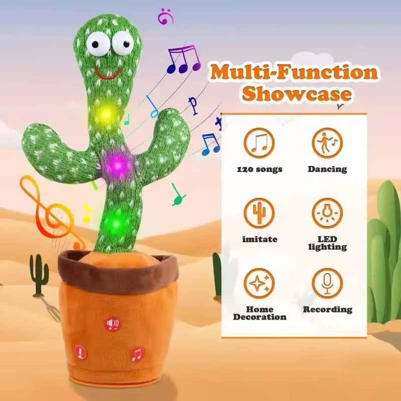 EZ Dancing Talking Cactus Toy Babies Kids Toddlers Interactive Singing Mimicking Recording Repeating Gift Boy Girl Educational Play