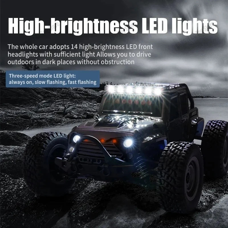 EZ 50 or 80KM/H Rc Cars 1/16 Off Drift Road 4WD with LED 2.4G Waterproof Remote Control Monster Truck for Adults and Kids Toy Gift