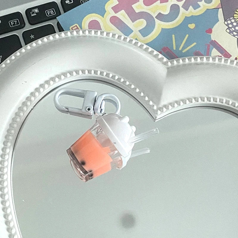 EZ 1 Piece 1:12 Doll House Mini Pearl Milk Tea Cup Model Pendant DIY Miniature Scene Accessories Doll House Decoration Toys