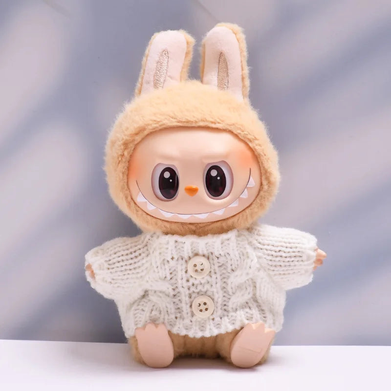 EZ 17cm Cute Mini Plush Doll'S Clothes Outfit Accessories For Korea Kpop Exo Labubu Idol Dolls Sweater Clothing DIY Kids Girl Gift