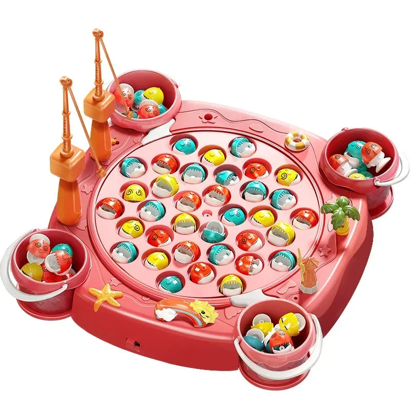 EZ Kids Magnetic Fishing Play for Children Electric Fishing Toy Have Music Spinning Game Fish Rod Education Baby 3 Year Gifts