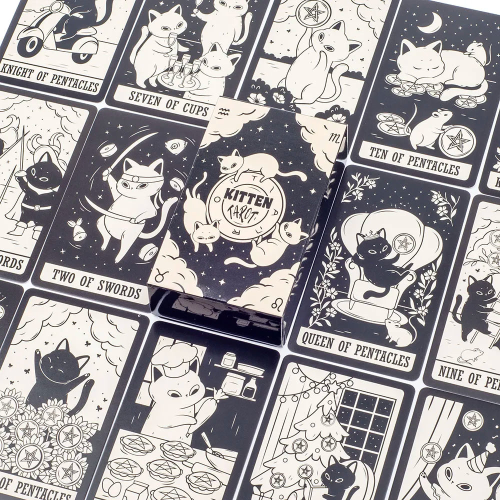 EZ 78 Card Deck Kitten Tarot Oracle Card Fate Divination Leisure Entertainment Family gatherings Tarot Card Game