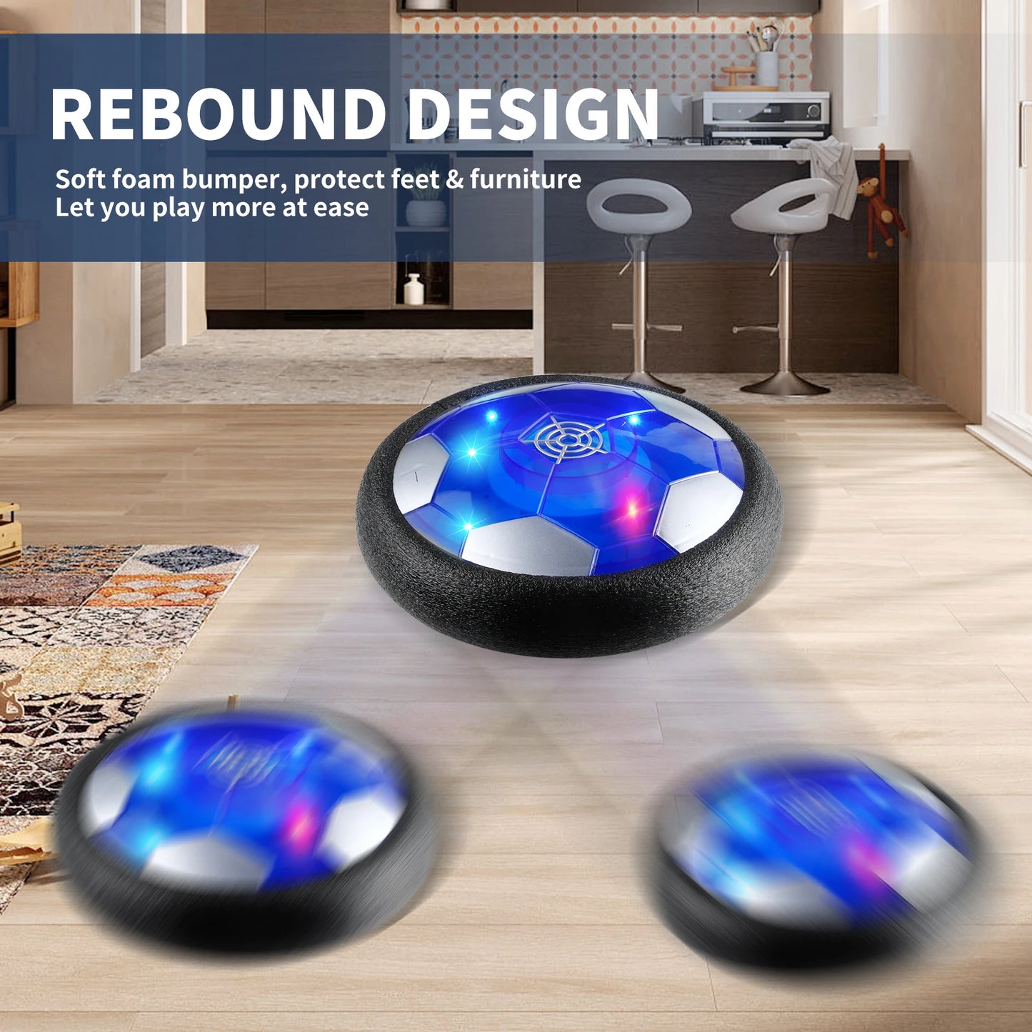 EZ Hover Soccer Ball with LED Lights, Interactive Indoor Sports Toy for Kids, Creative Parent-Child Game, Halloween/Christmas