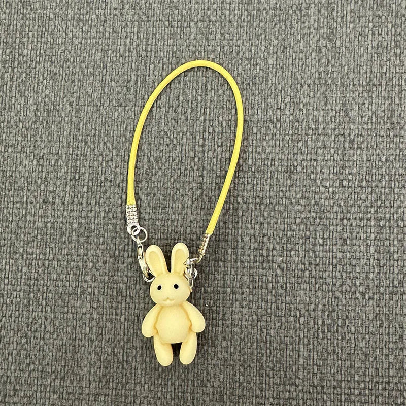 EZ For labubu Cute Cartoon Mini Bunny Pendant Dollhouse Accessories For Plush Doll Neck Decoration Kawaii Rabbit Model Charms Dress