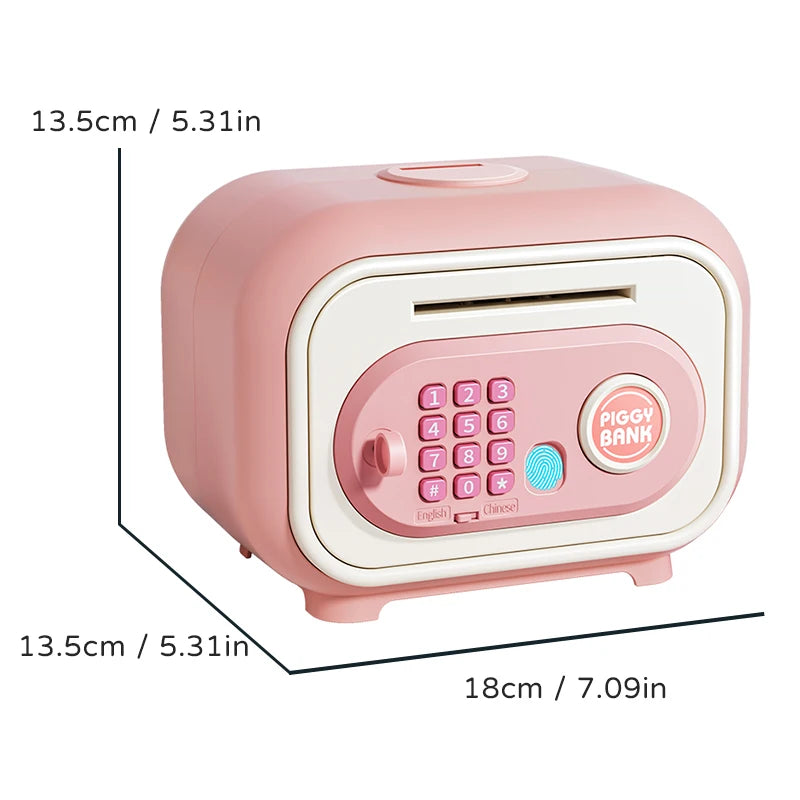 EZ Electronic Piggy Bank for Children Password Saving Box Safe Cash Money With Fingerprint Sound Bank Mini ATM Kids 3 Year Gifts
