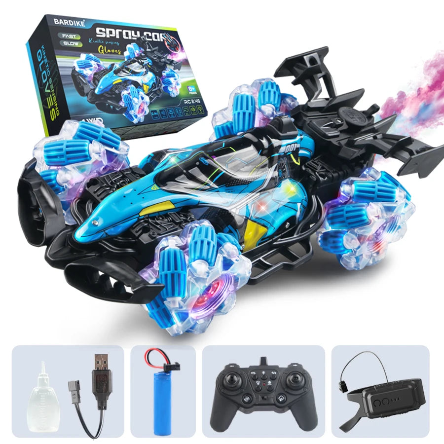EZ Colorful lights spray stunt racing 4WD shift 2.4G wireless gesture induction racing race remote control toy car