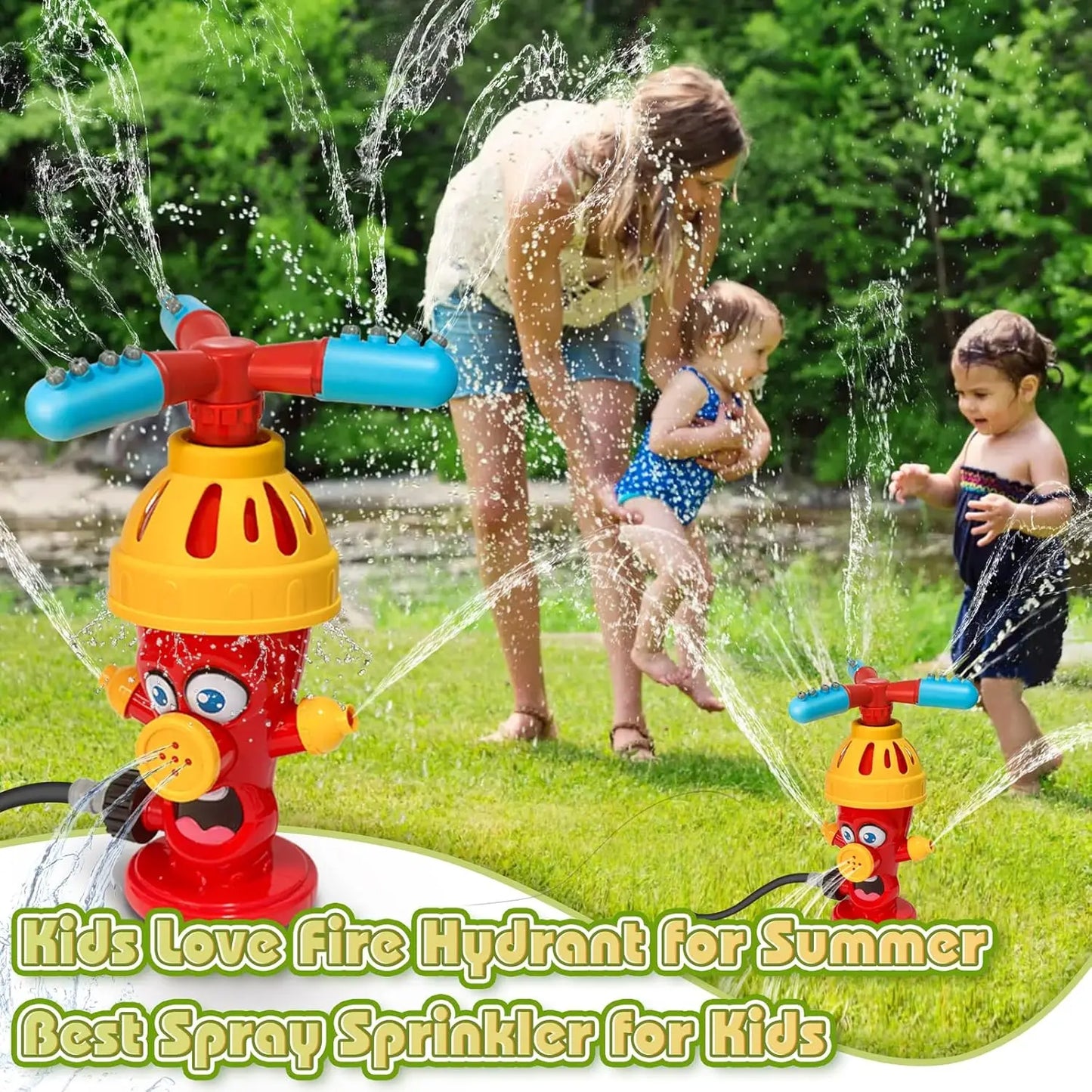 EZ Hydrant Sprinkler Outdoor Water Spray Toy Backyard Garden Water Toys Summer Yard Cartoon Splash Sprinkler Baby Bath Toy for Kids