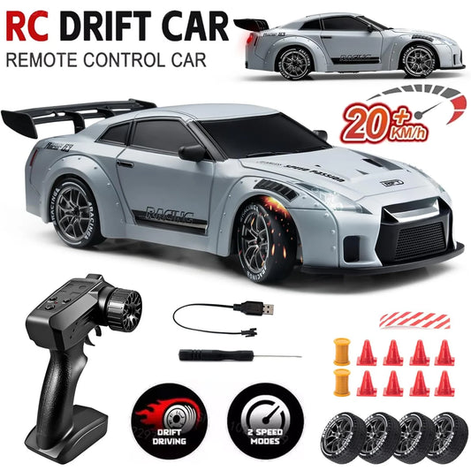 EZ RC Drift Car 1:24 Remote Control Car for Kid 20KM/H 4WD High Speed RC Car with LED Lights Extra Drifting Tires Vehicle for Adult