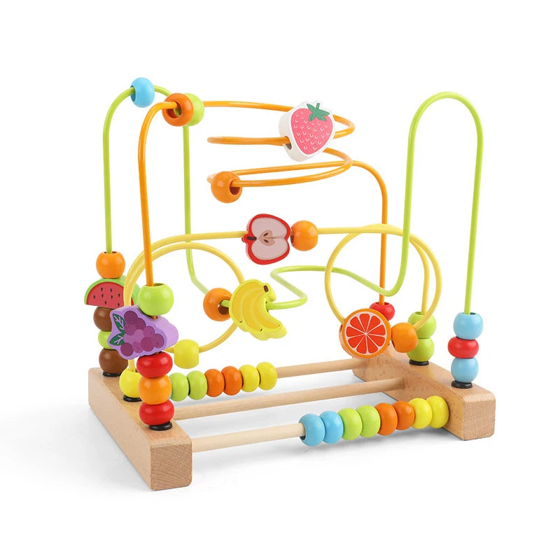 EZ Montessori Baby Toys Wooden Roller Coaster Bead Maze Abacus Math Toys Toddler Early Educational Toys for 1 2 3 Years Kids Gifts