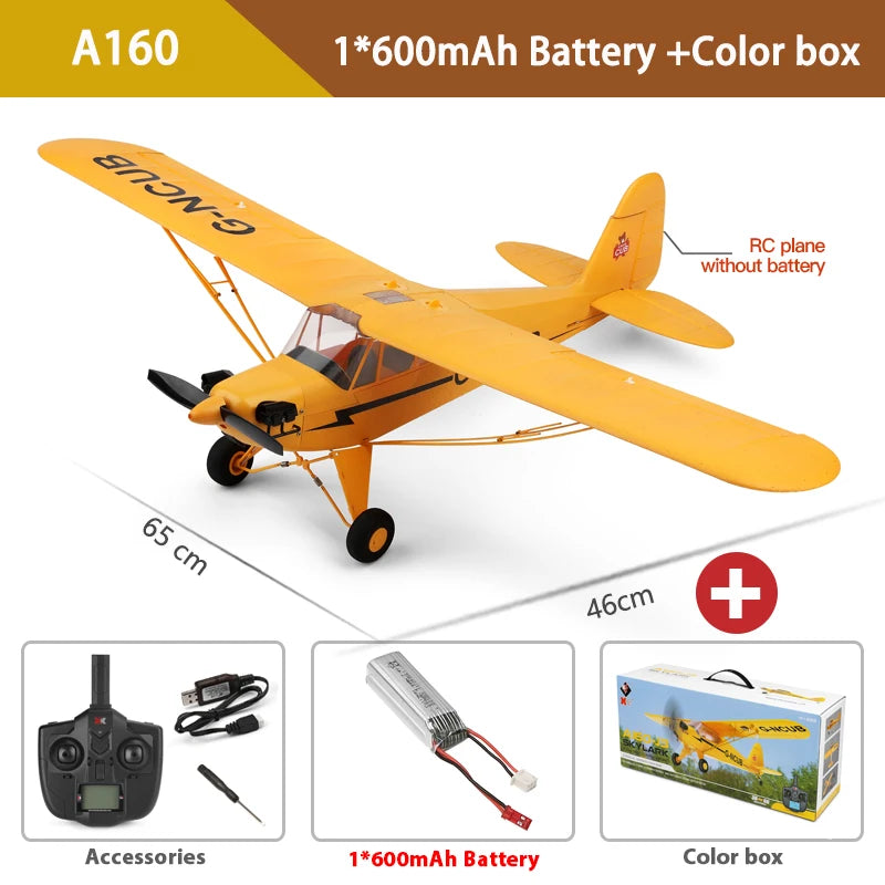 EZ A160 WLtoys XKS 2.4G RC Plane 650mm Wingspan Brushless Motor Remote Control Airplane 3D/6G System Foam Toys for Children Gift
