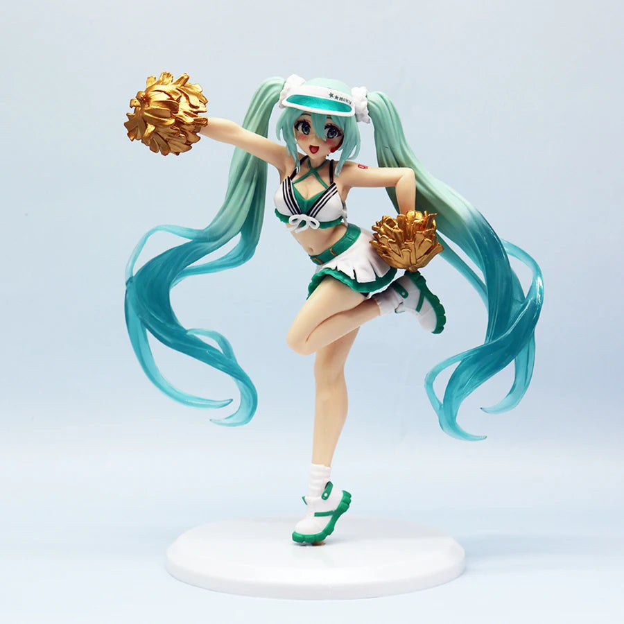 EZ 18cm Fashion Hatsune Miku Anime Figure Cheerleader Hatsune Miku Action Figures Kawaii Girl Figurine PVC Collection Model Toys