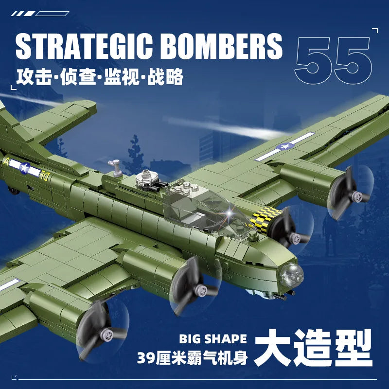 EZ Airplane toy Children assemble bomber model DIY building blocks