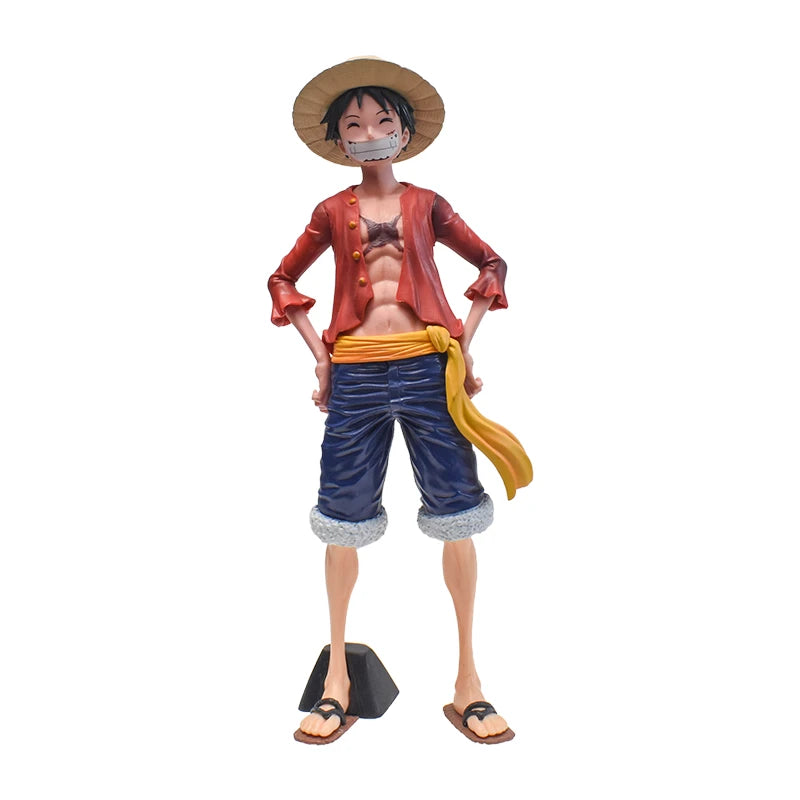 EZ 28cm One Piece Monkey D Luffy Anime Figure Toys Confident Smiley Luffy Three Form Face Changing Action Figurine PVC Model Dolls