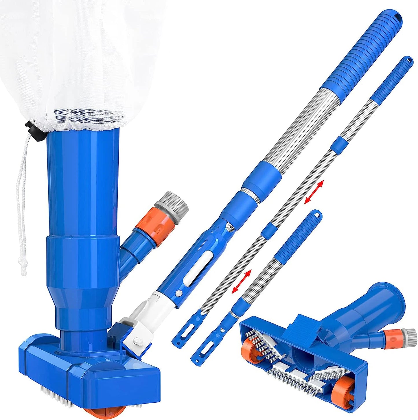 EZ Upgrade 40" Portable Pool Vacuum Cleaner,Pool Underwater Vacuum Jet Cleaner w/Brush