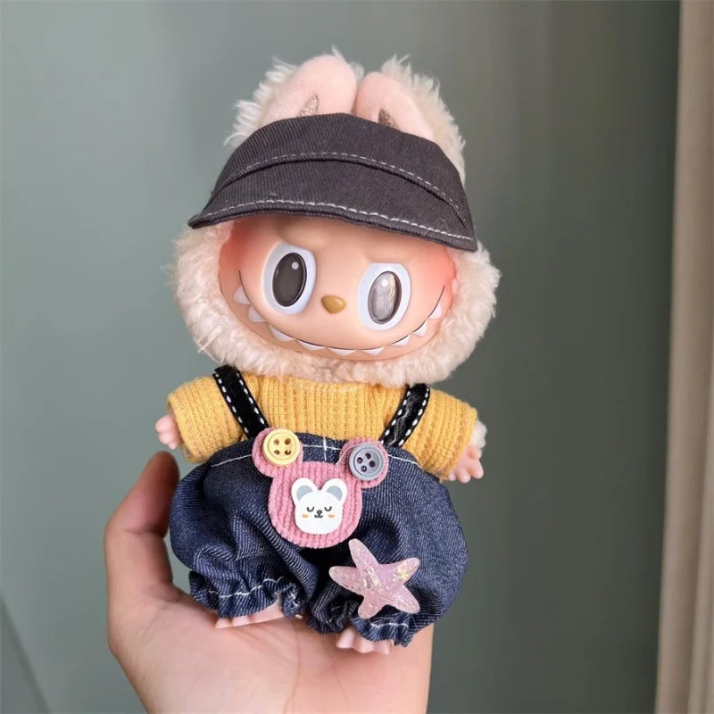 EZ Mini Plush Doll Clothes Outfit Accessories for 17cm Labubu V1 V2 and Multiple Series - The Perfect Attire for Your Doll