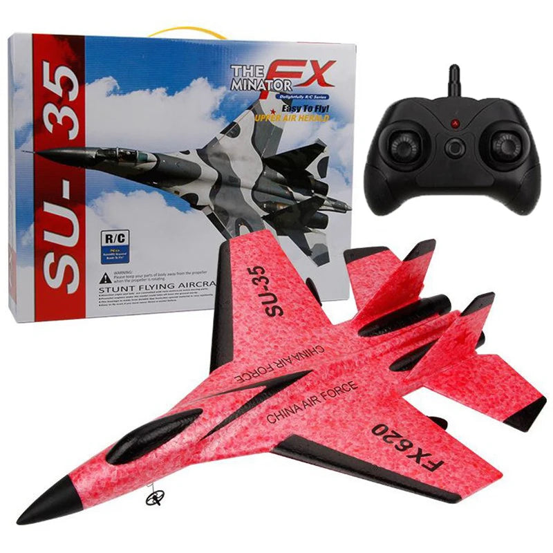 EZ RC Plane SU57 Radio Control Airplane Light Fixed Wing Hand Throwing Su30 Foam Electric Remote Control Plane Toys for Children