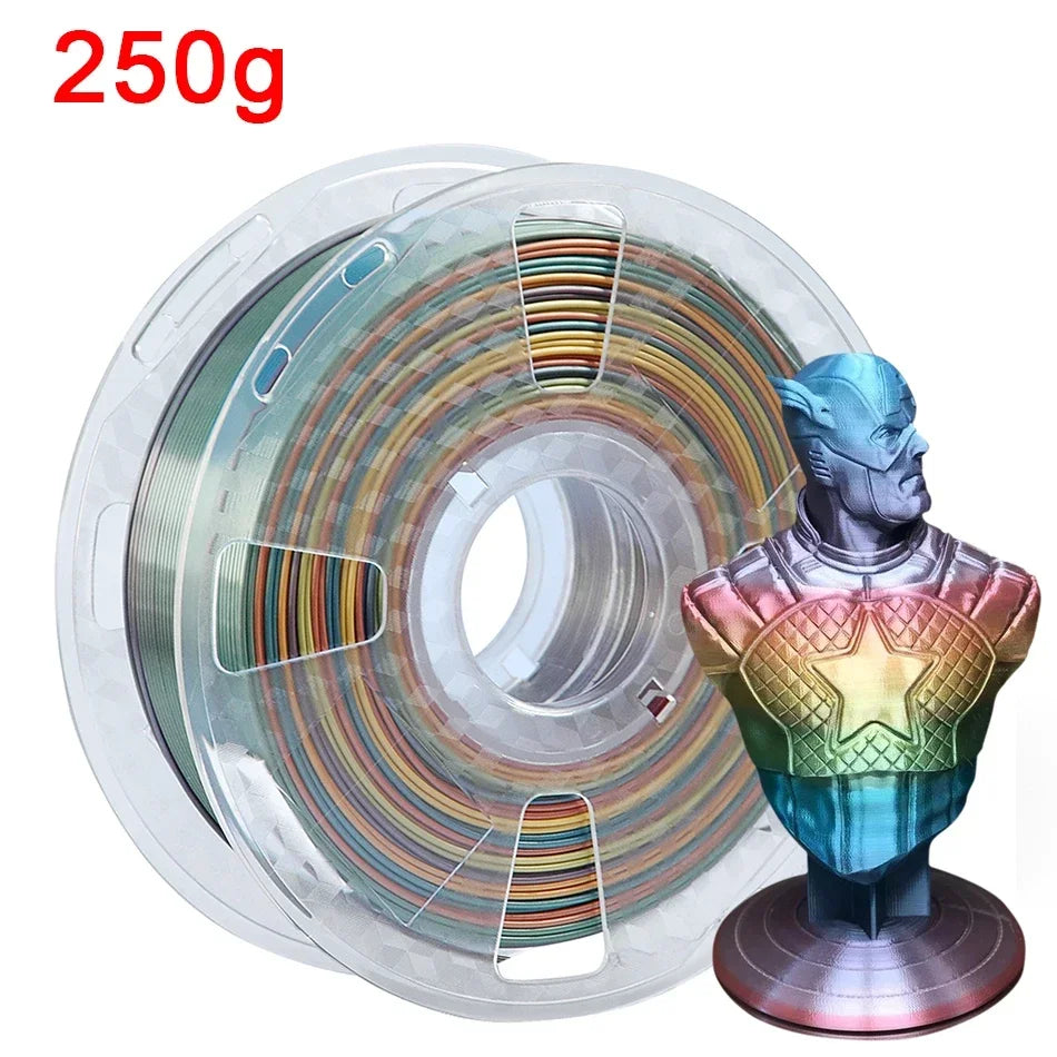 EZ 3D Printer Filament Rainbow Silk PLA 1.75mm Dual/Triple Gradient Extrudeuse Filament 3D Printing Material 250/200g