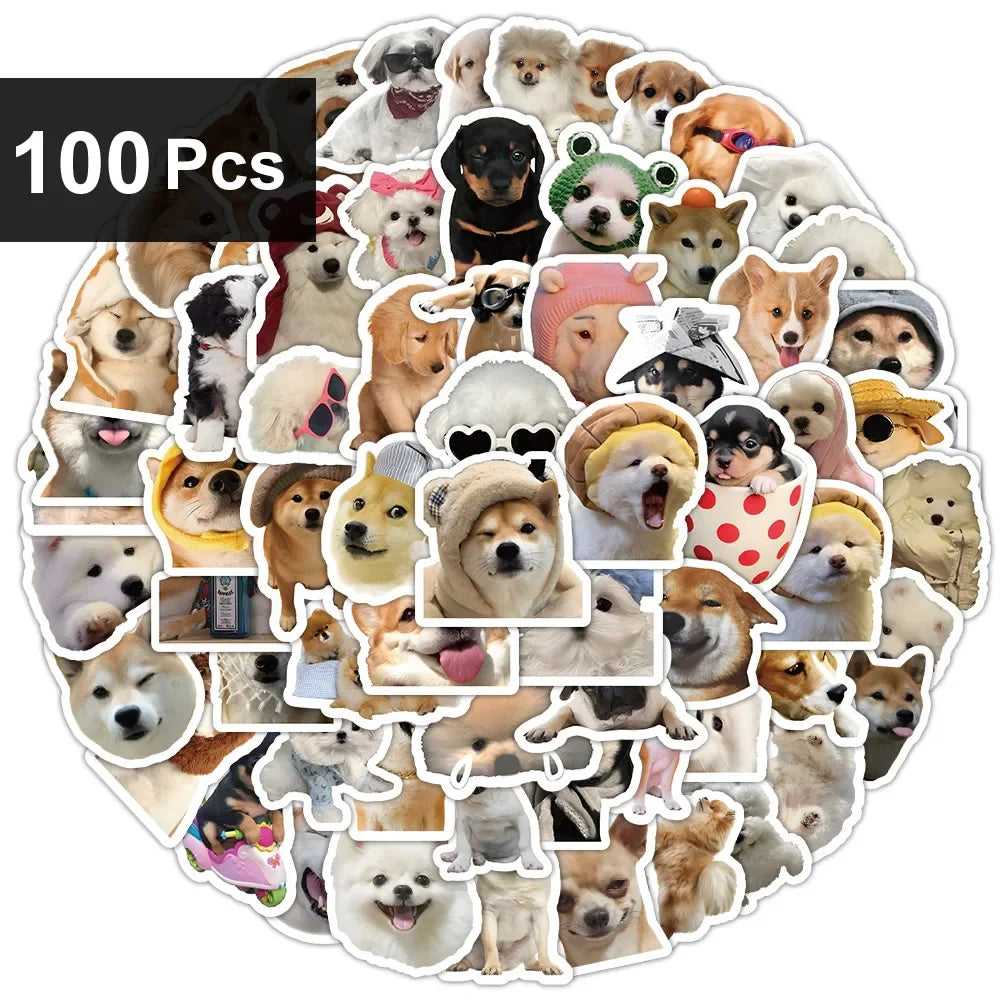 EZ 10/100/1000Pcs Funny Dog Stickers Cartoon Cute Decals Toy Guitar Phone Bicycle Laptop Notebook Luggage Car Graffiti Kids Sticker