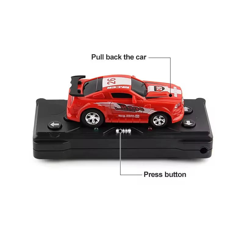 EZ Mini Can Mini Cans RC Car Battery Operated Plastic Remote Control Racing Vehicle with Roadblocks Micro Racing Car for Kids Boys