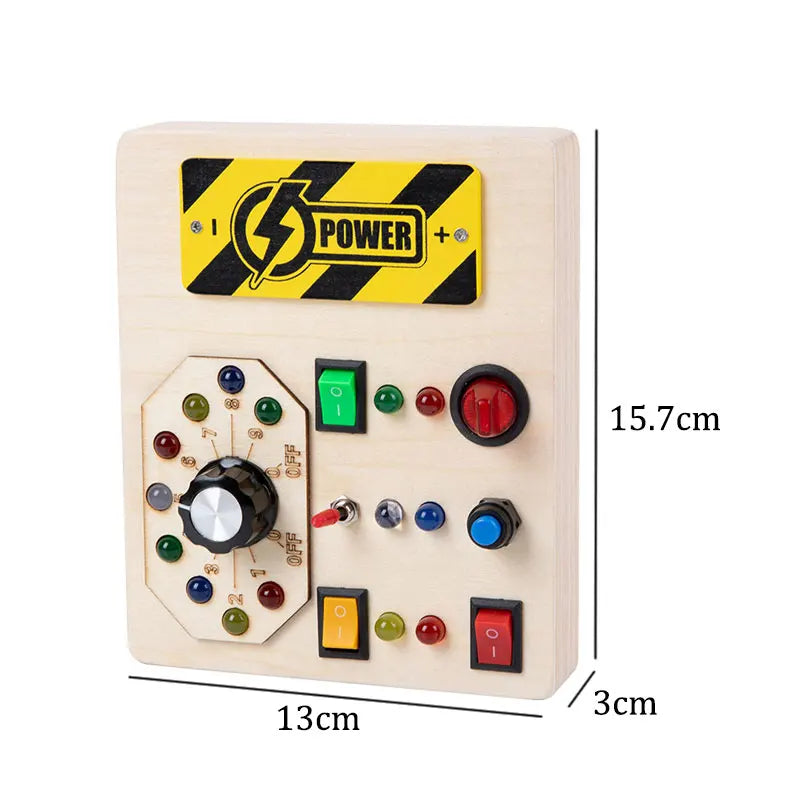 EZ Montessori Busy Board Sensory Toys Wooden With LED Light Switch Control Board Travel Activities Children Games For 2-4 Years Old