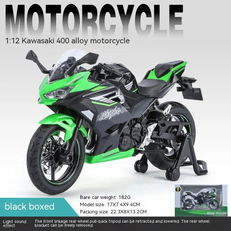 EZ 1:12 Kawasaki Motorcycle Die-cast Model - Sound & Light Effects - Authentic Details - Fun for Kids & Motorcycle Lovers