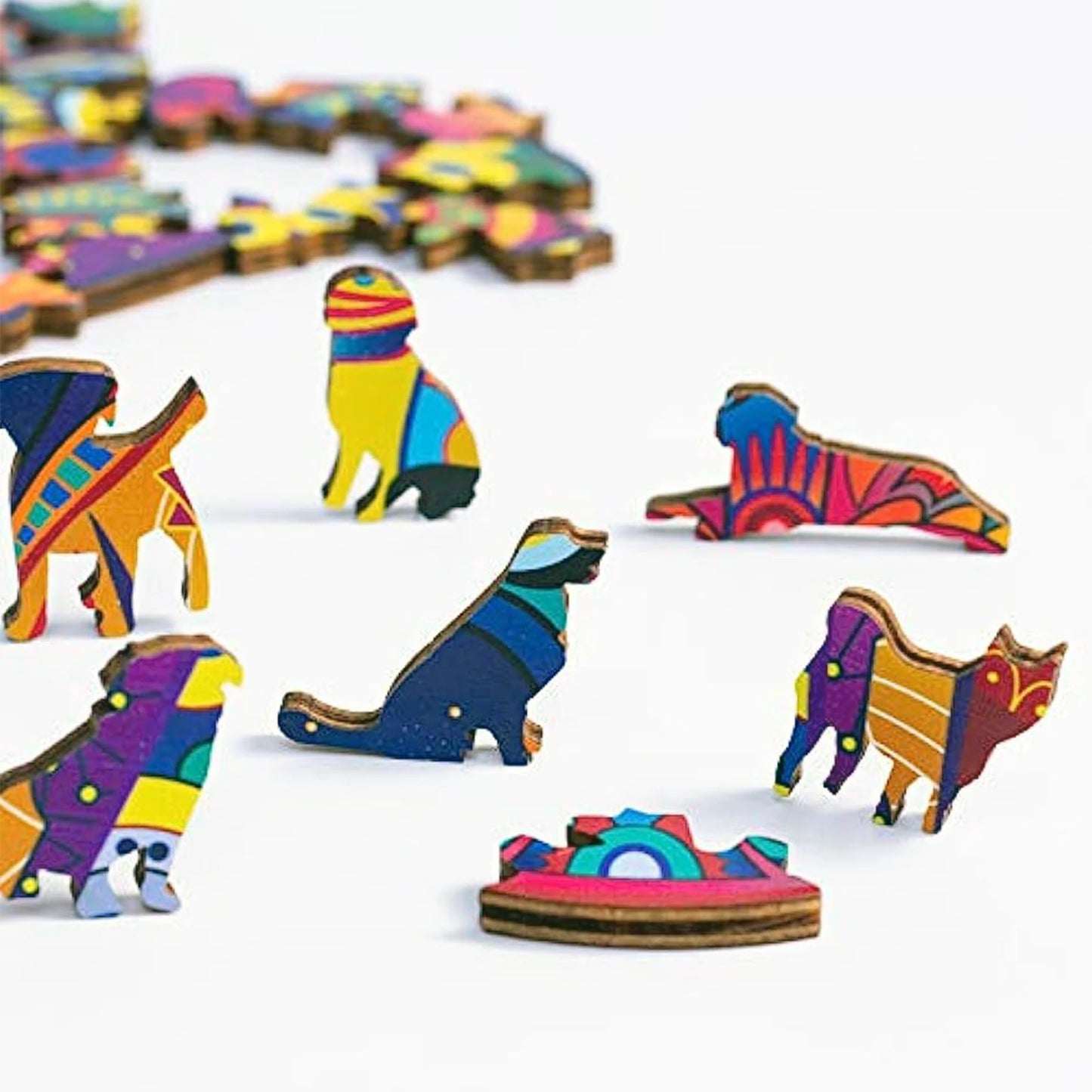 EZ Wolf Pattern Wooden Puzzle, Irregular Animal Shapes, Educational Toys, Best Holiday Birthday Gift