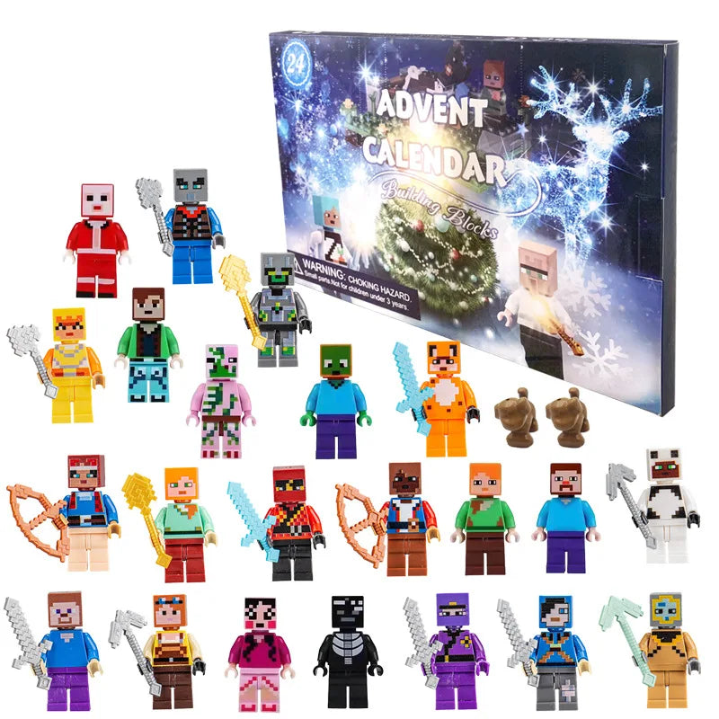 EZ Disney Marvel Advent Calendar Box Figure Anime Action Figure Model Building Blocks Christmas Advent Calendar Countdown Kids Toys