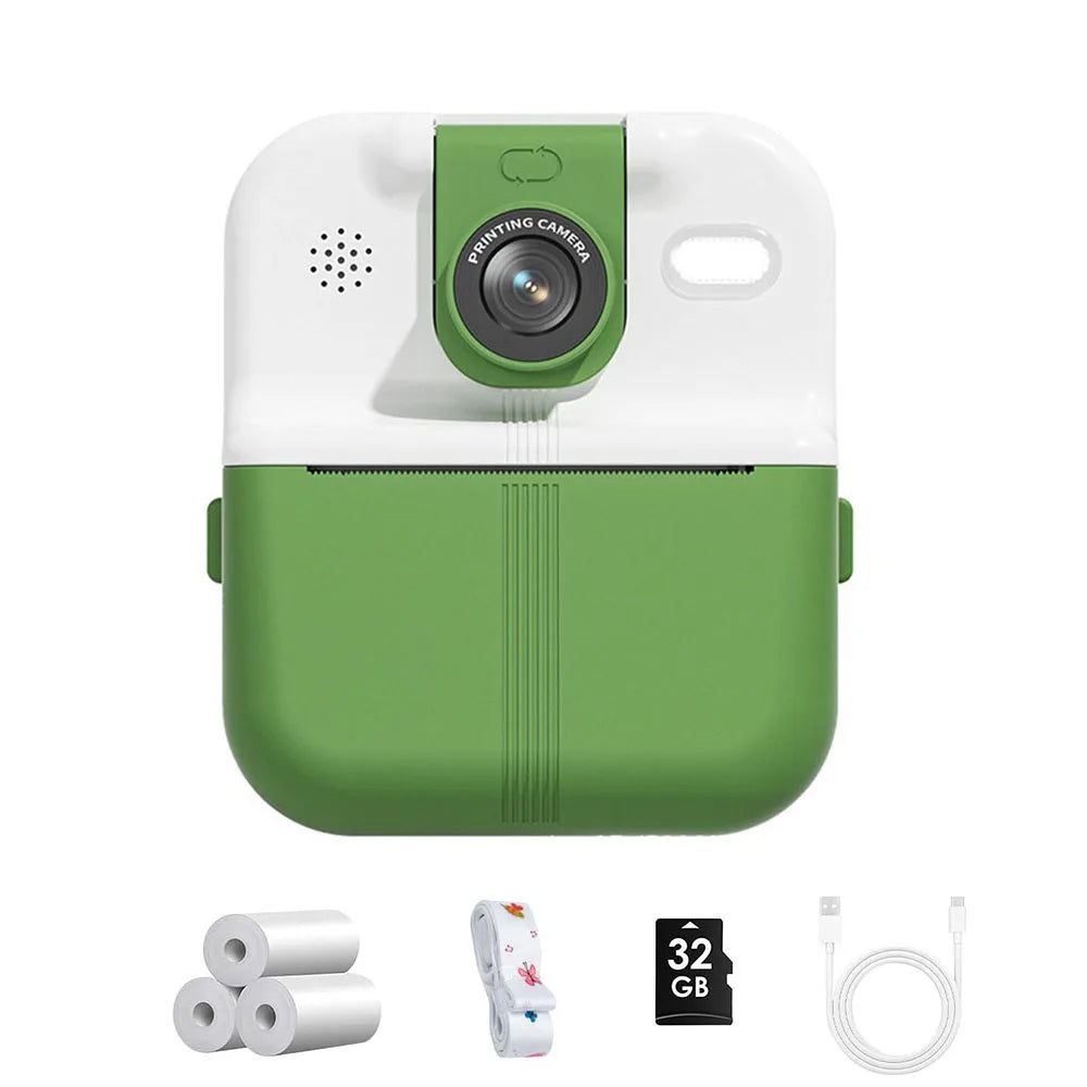 EZ Bluetooth Kids Camera Instant Print Photo 1080P Mini Toddler Camera for Boys Girls DIY Instant Print Toys With 32G SD Card
