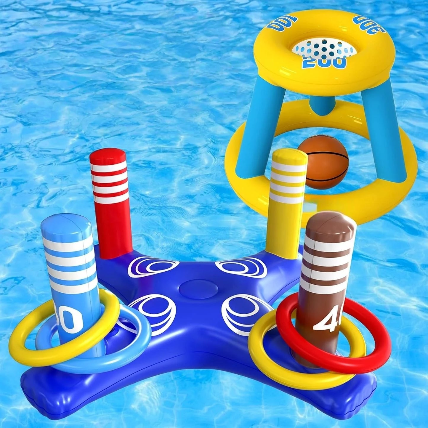 EZ Inflatable basketball stand, water inflatable adult outdoor swimming pool game, hoop basketball