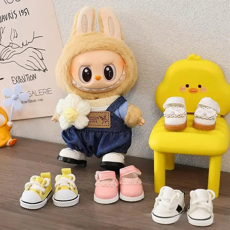 EZ (Only shoes)For LABUBU 17cm Cotton Dolls Shoes Toys Casual Sports Shoes Dolls Accessories for labubu outfits