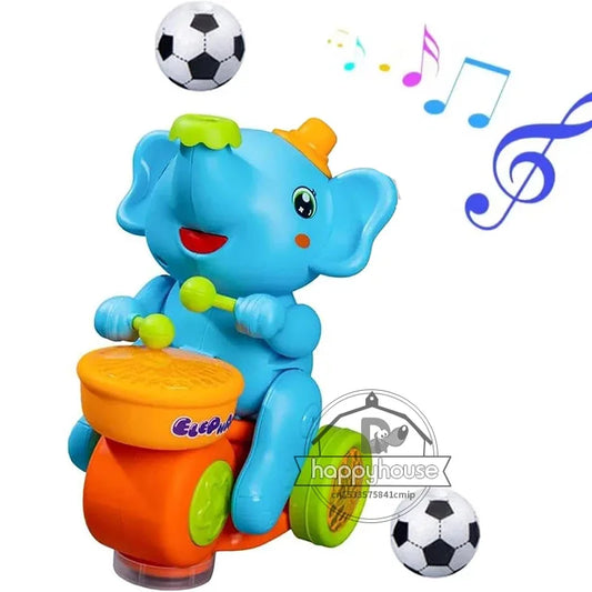 EZ Musical Walking Elephant Drummer Toys for  Kid Musical Toy with LED Light Music Sensory Activity Toys Learning Educational Toys