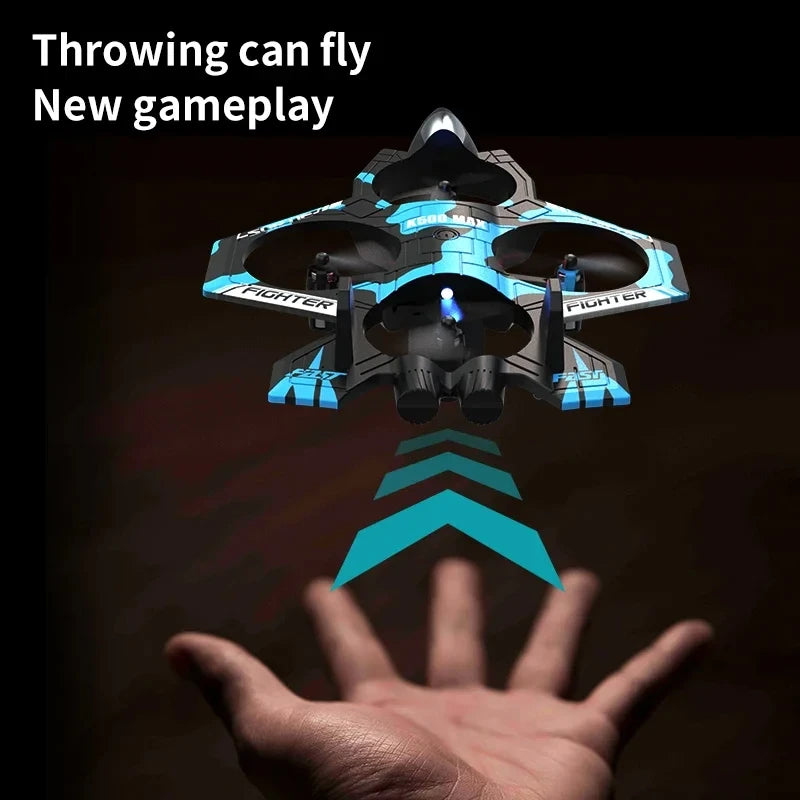EZ K500 MAX RC Plane Fighter 2.4G Remote Control Stunt Glider 360 ° Rolling Flight Flying EPP Foam Airplane with LED Toys for Kids