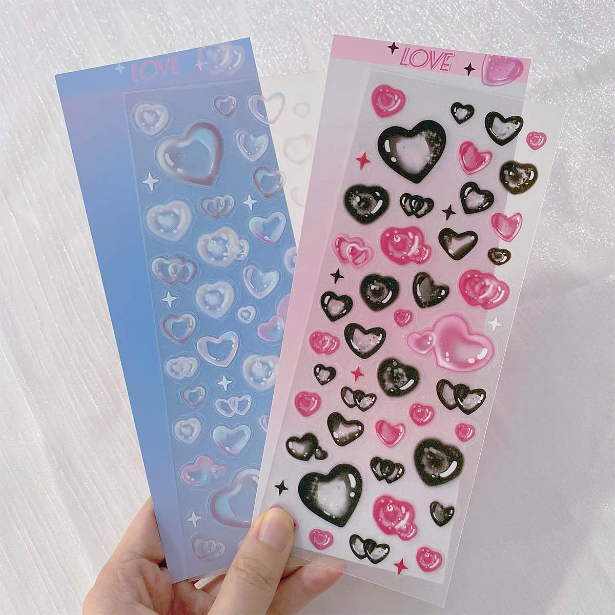 EZ Stars Decal Stickers Scrapbooking Stationery Hearts Stickers PET Bubble Deco Sticker DIY Journal Planner