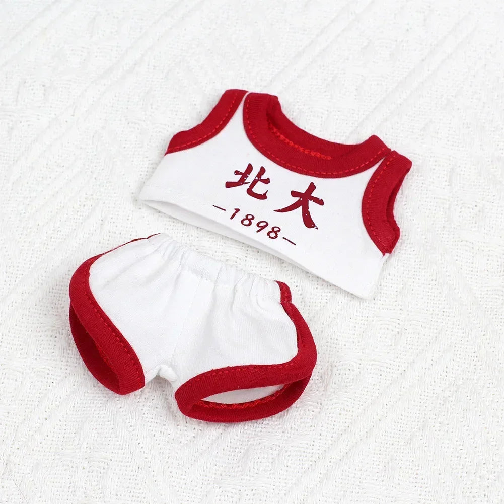 EZ For labubu Cool leather Jacket Dress Fashion Mini Plush Doll Clothes Outfit Accessories for Labubu Idol Skirt Clothing Gift