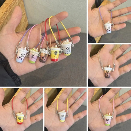 EZ Doll house dollhouse mini simulation milk tea cup For Ropa labubu doll accessories miniature scene pendant