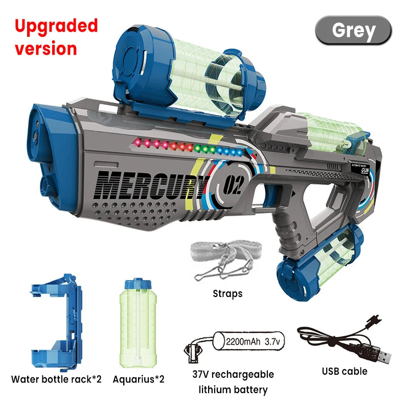 EZ 2025 Summer Electric Water Gun Children Toy Fully Automatic Continuous Shooting Water Gun with Sound Effects Luminous Efficacy