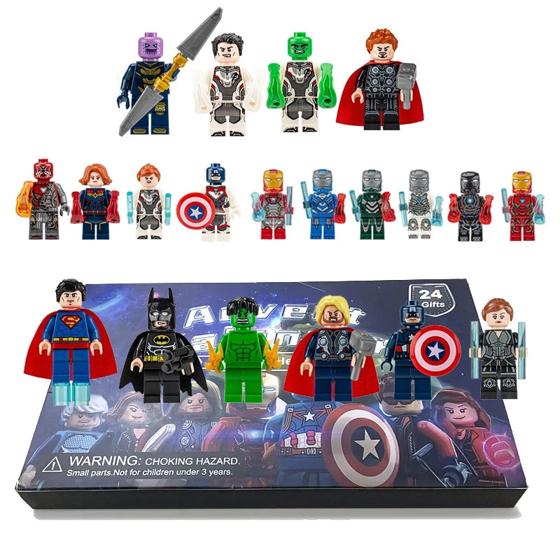 EZ Disney Marvel Advent Calendar Box Figure Anime Action Figure Model Building Blocks Christmas Advent Calendar Countdown Kids Toys