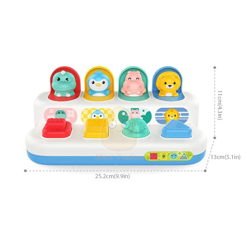 EZ Baby Pop Up Toy Montesorri Fine Motor Skill Training Press Pull Click Animal Car Button Educational Toys For 13 24 Month Infant